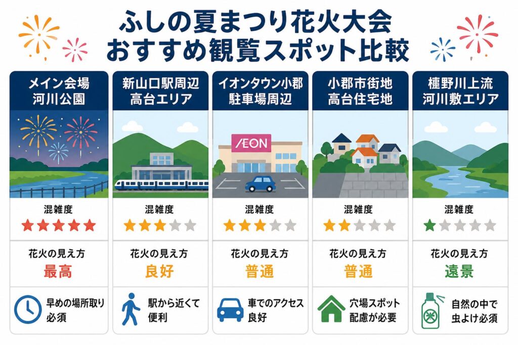 2026年ふしの夏まつり花火大会の混雑回避方法まとめ！空いている日と攻略法は？