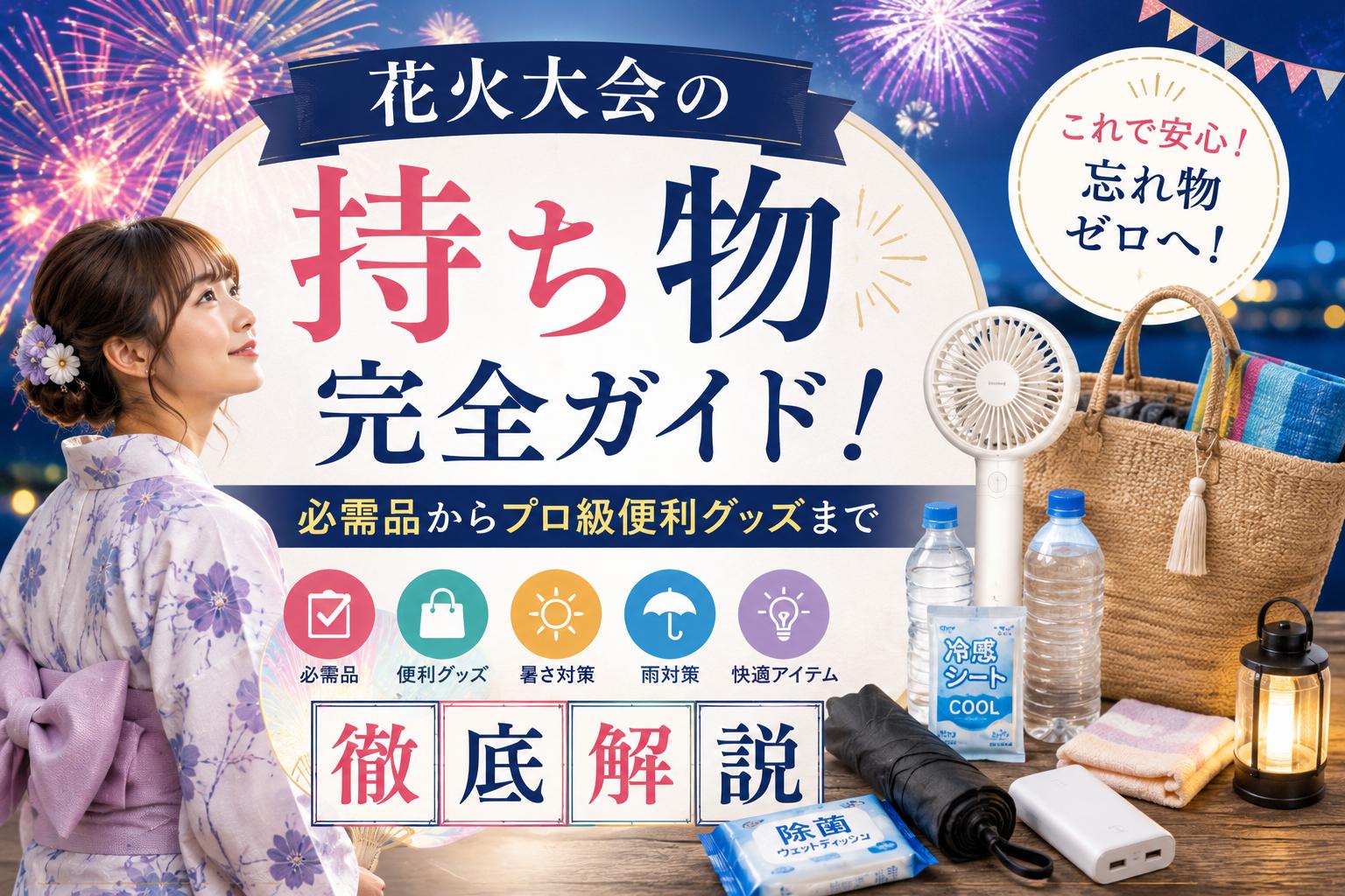 花火大会の持ち物完全ガイド！必需品からプロ級便利グッズまで徹底解説