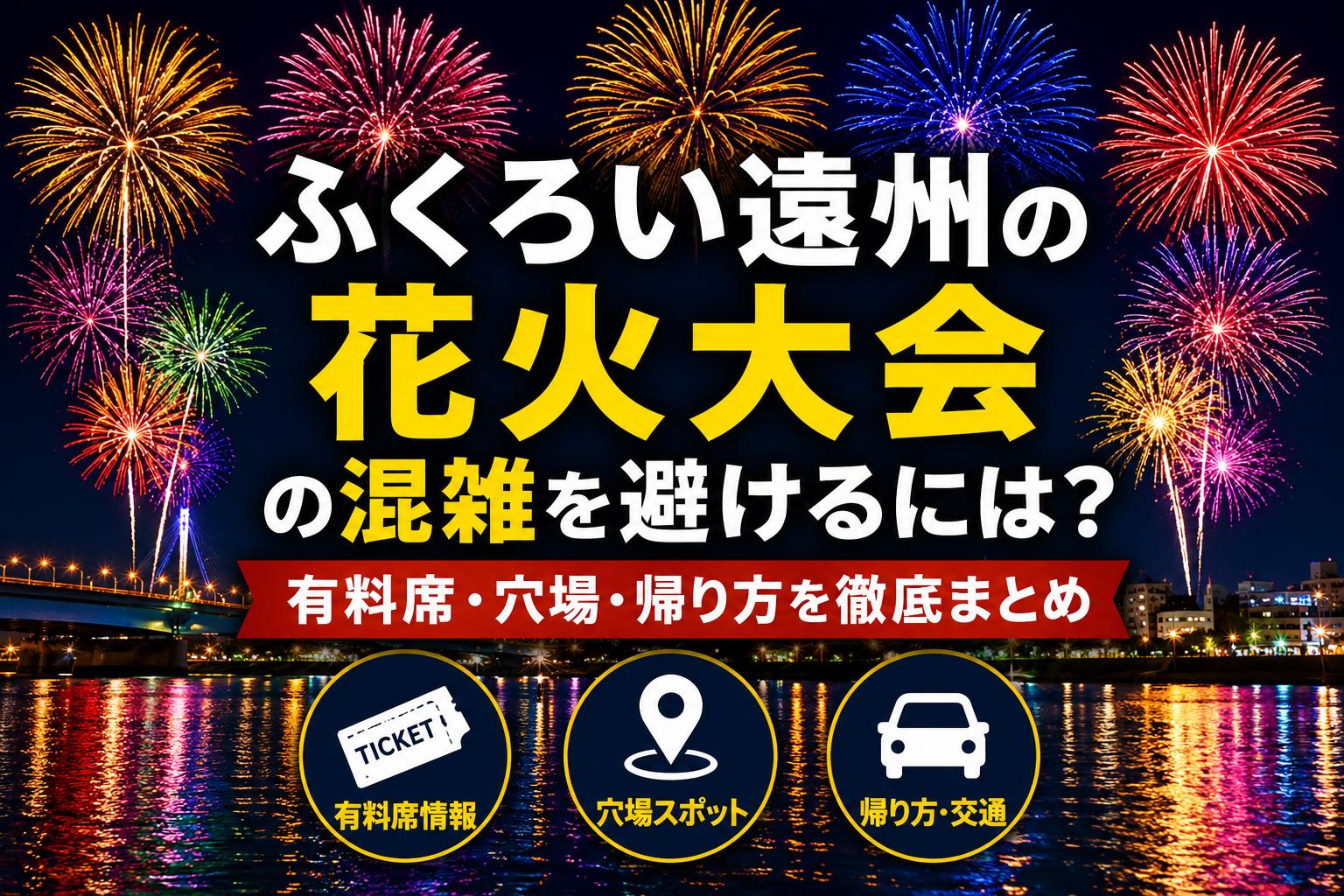 ふくろい遠州の花火の混雑を避けるには？有料席・穴場・帰り方を徹底まとめ