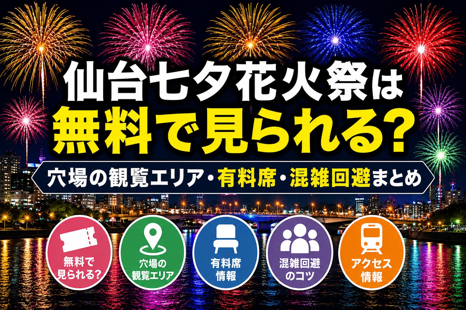 仙台七夕花火祭は無料で見られる？穴場の観覧エリア・有料席・混雑回避まとめ
