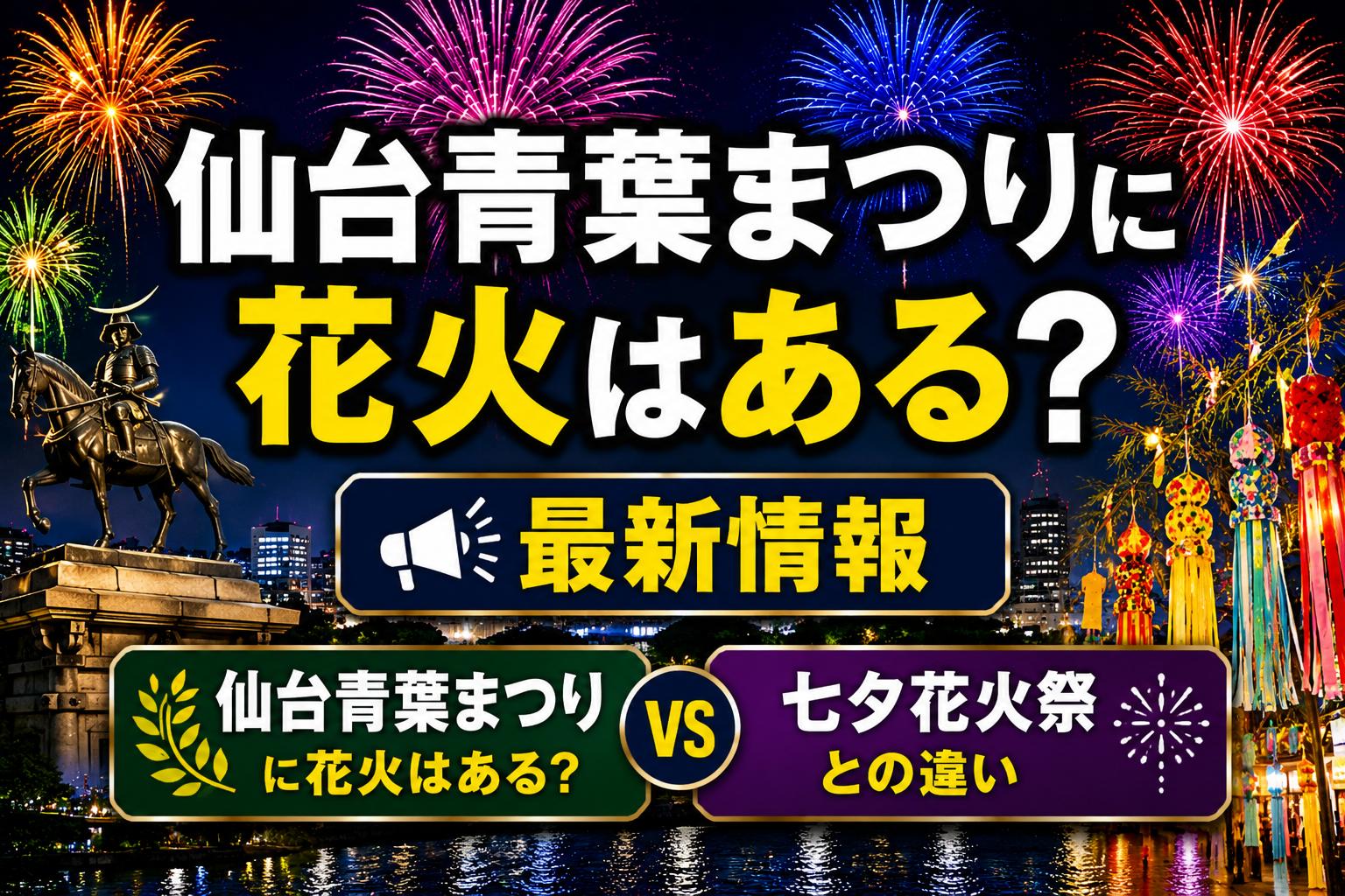 仙台青葉まつりに花火はある？最新情報と七夕花火祭との違い