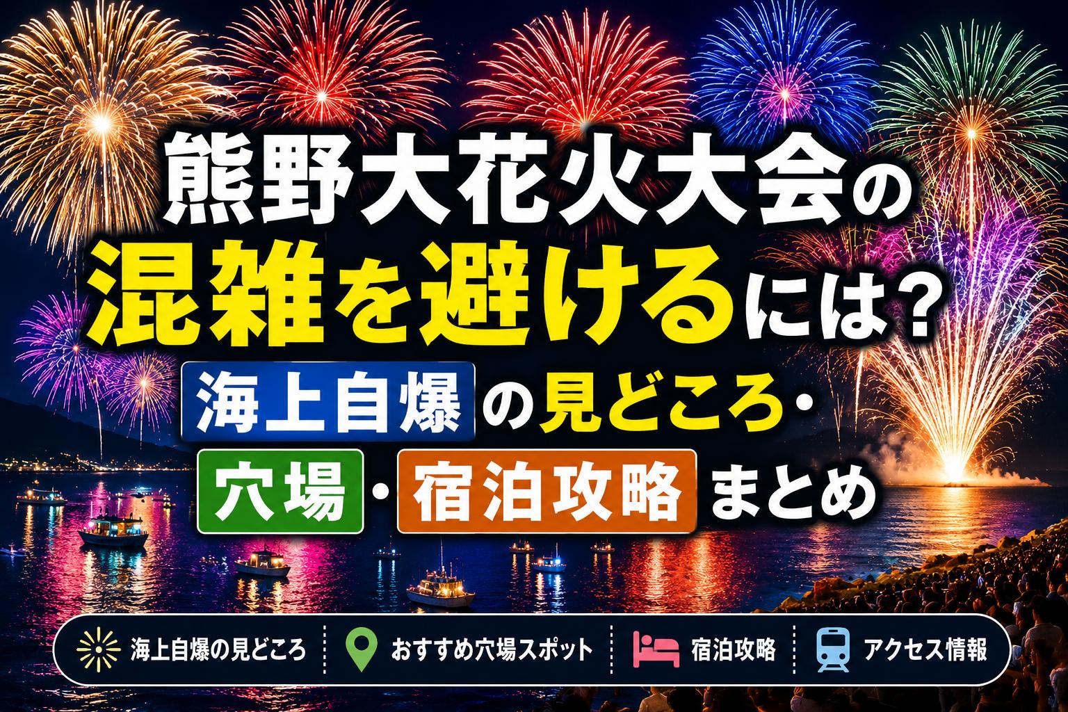 熊野大花火大会の混雑を避けるには？海上自爆の見どころ・穴場・宿泊攻略まとめ