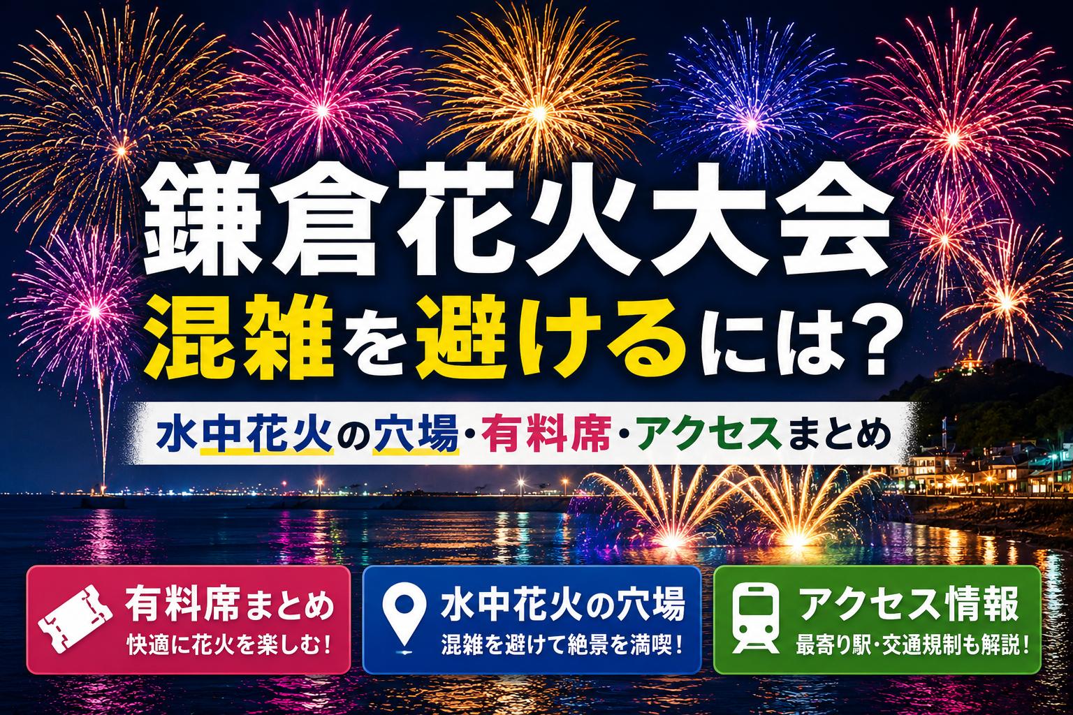 鎌倉花火大会の混雑を避けるには？水中花火の穴場・有料席・アクセスまとめ
